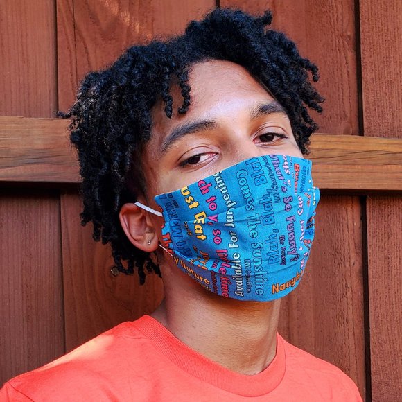 Blah, Blah, Handmade Cotton Face Mask,Reuse/Wash - Picture 2 of 4